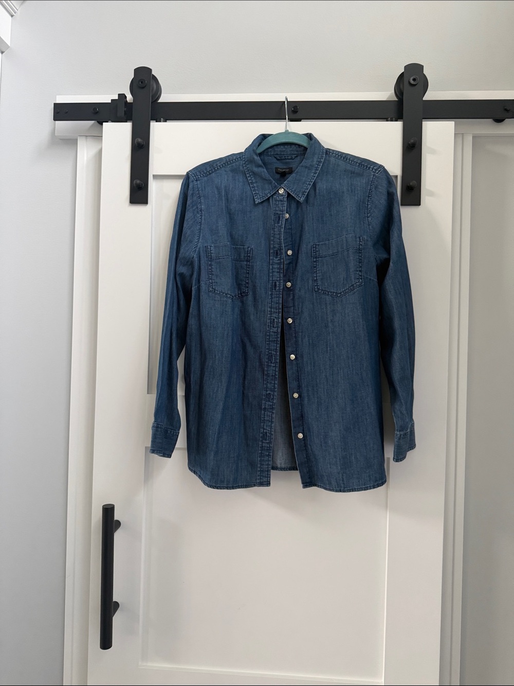 Talbots Navy Denim Button-Front Shirt